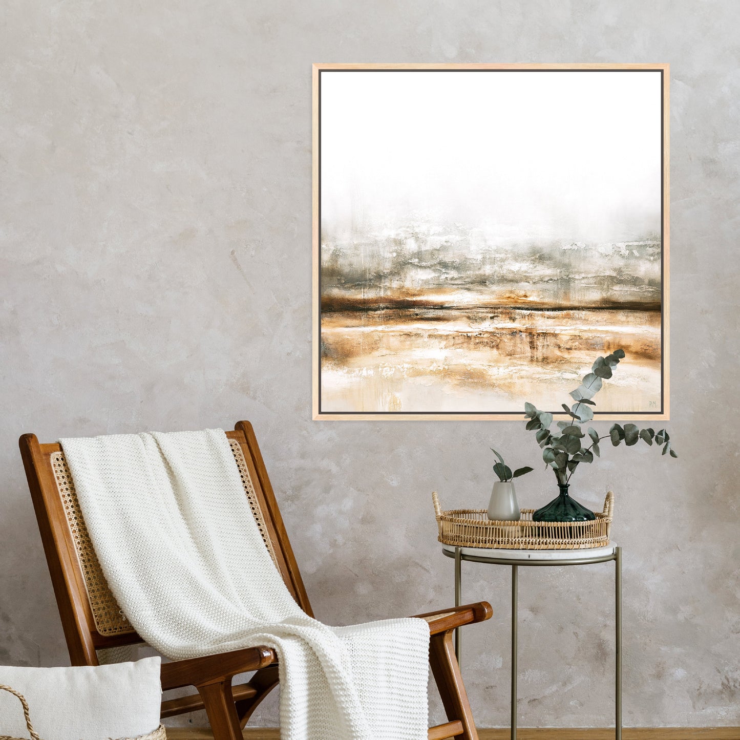 Embers Square Framed Printed Canvas