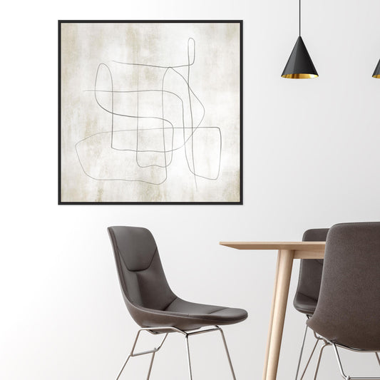 Flow Square Framed Printed Canvas