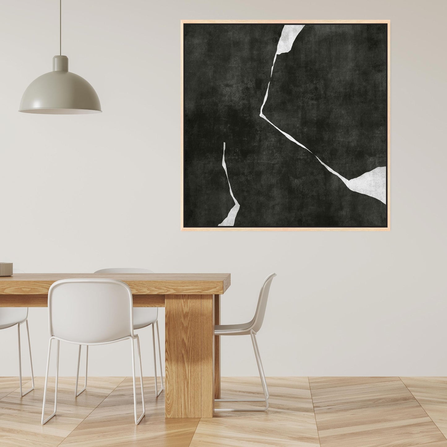 Nero II Square Framed Printed Canvas