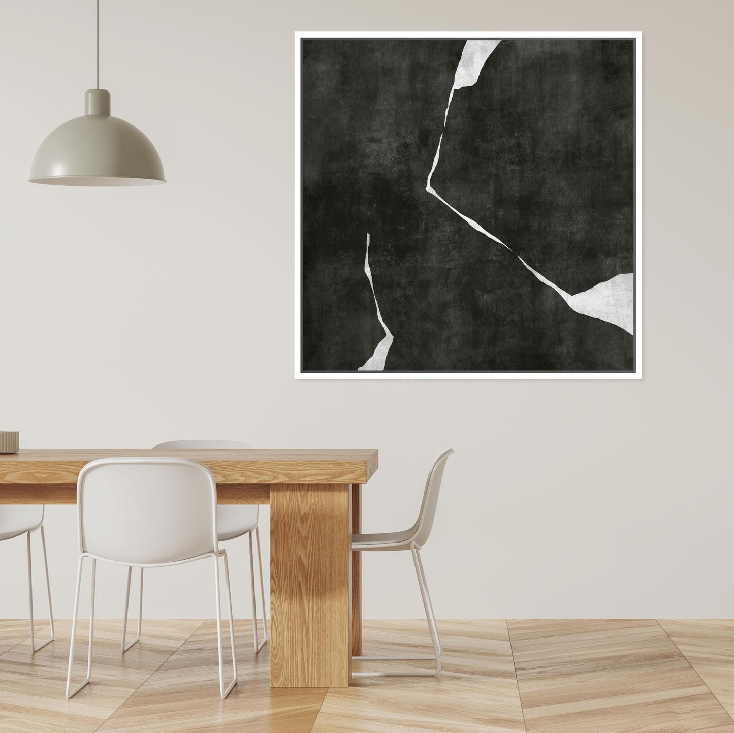 Nero II Square Framed Printed Canvas