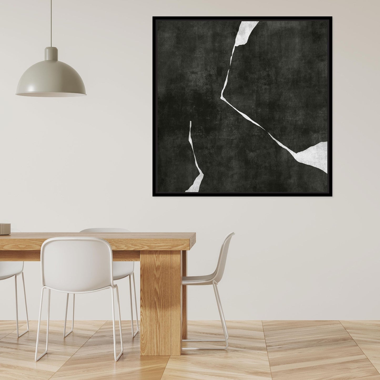 Nero II Square Framed Printed Canvas