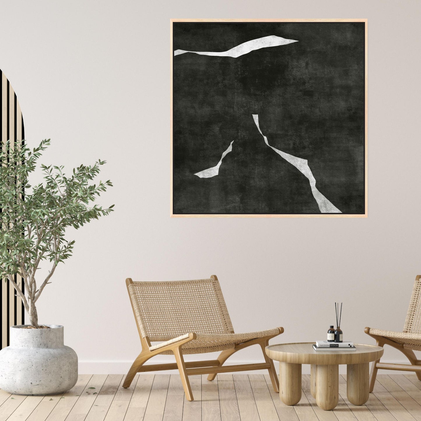 Nero I Square Framed Printed Canvas