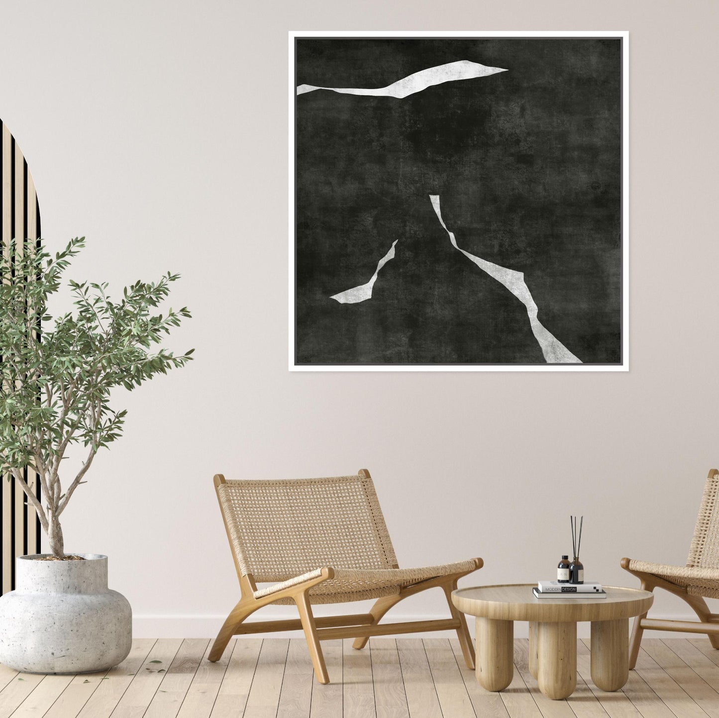 Nero I Square Framed Printed Canvas