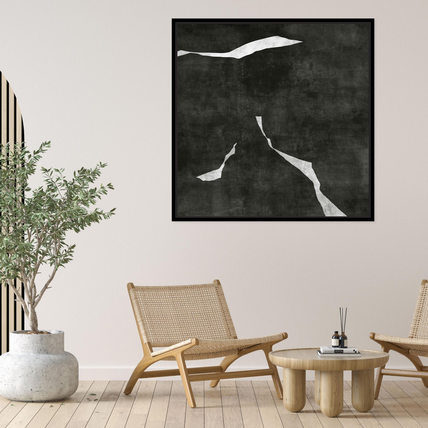 Nero I Square Framed Printed Canvas