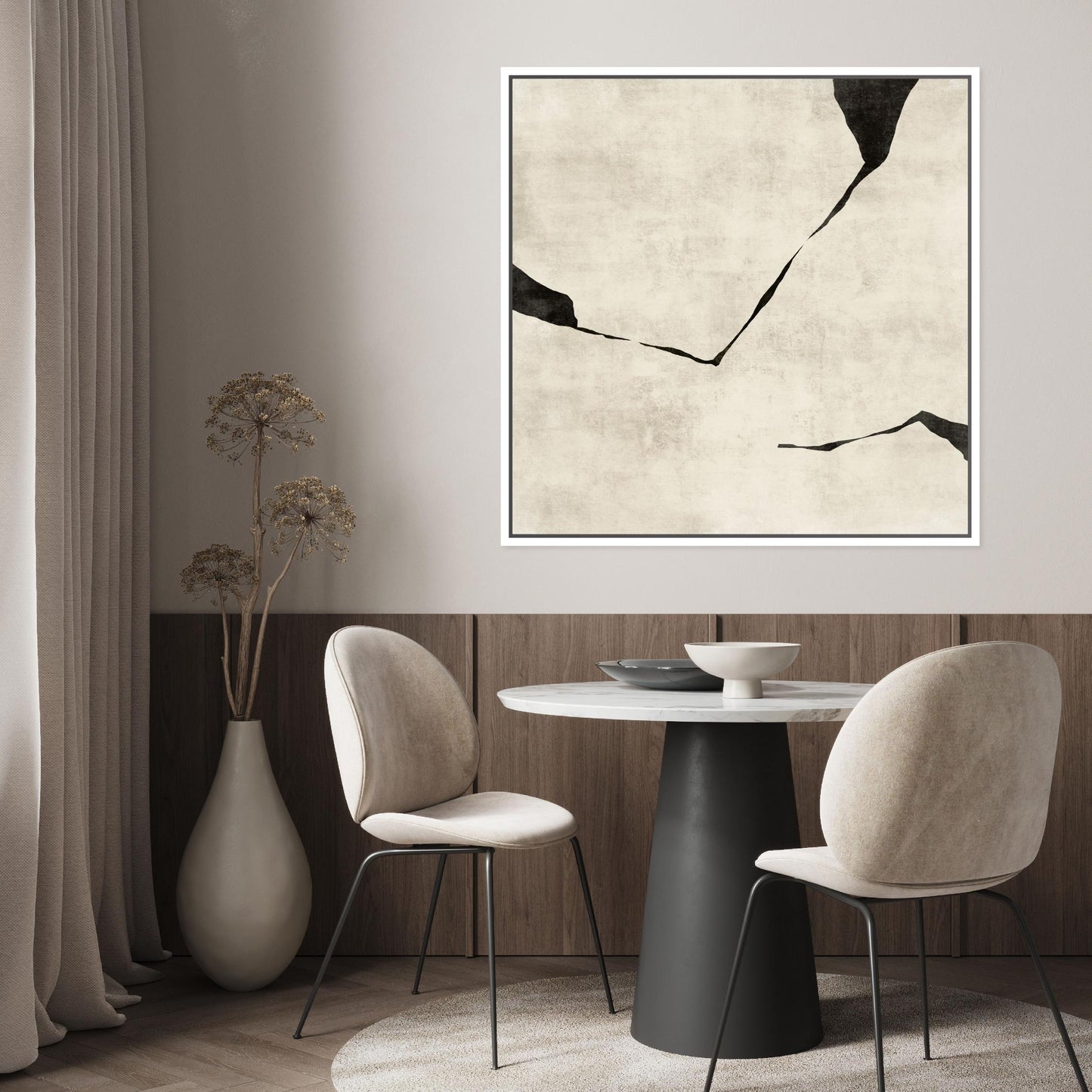 Oslo III Square Framed Printed Canvas