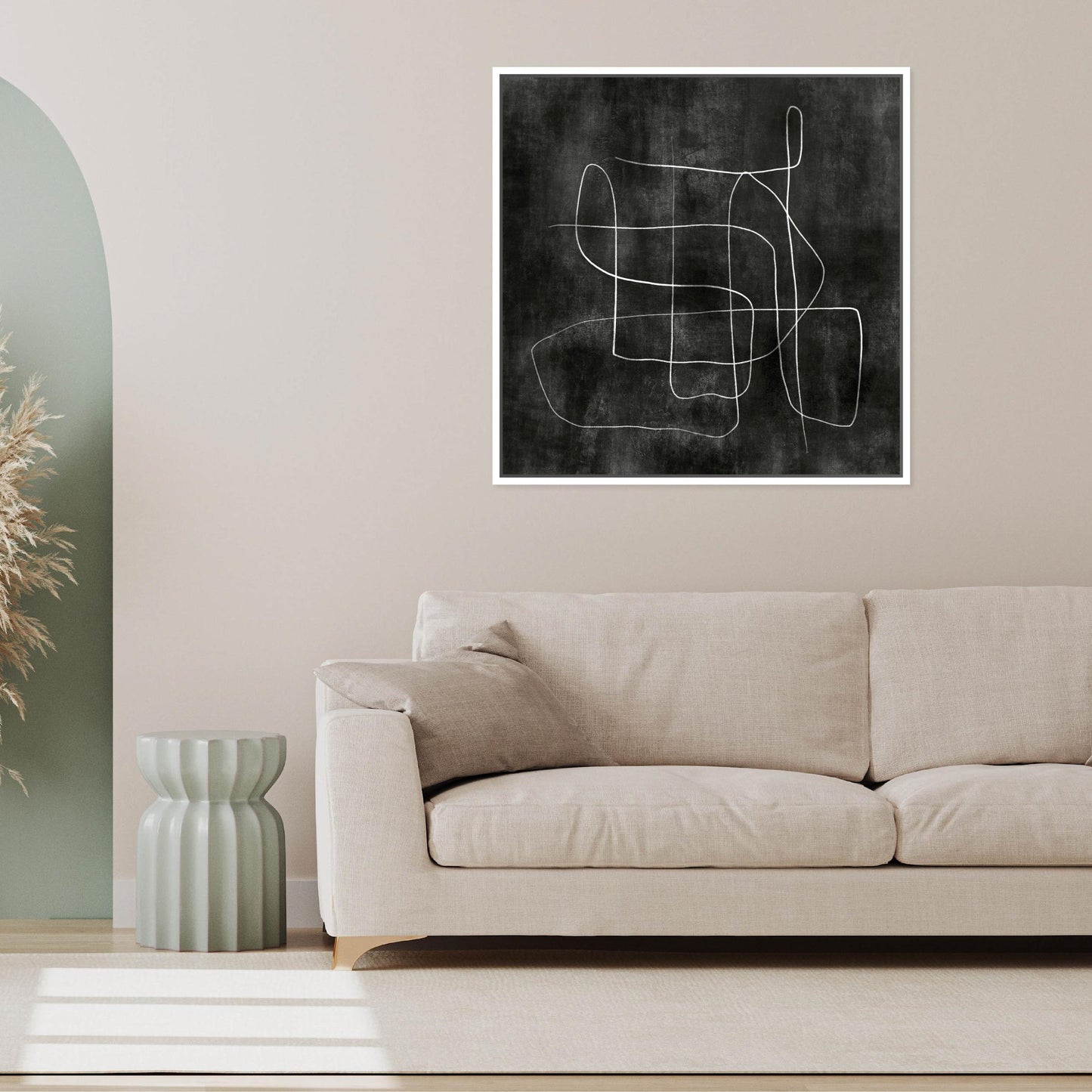 Sonata Square Framed Printed Canvas