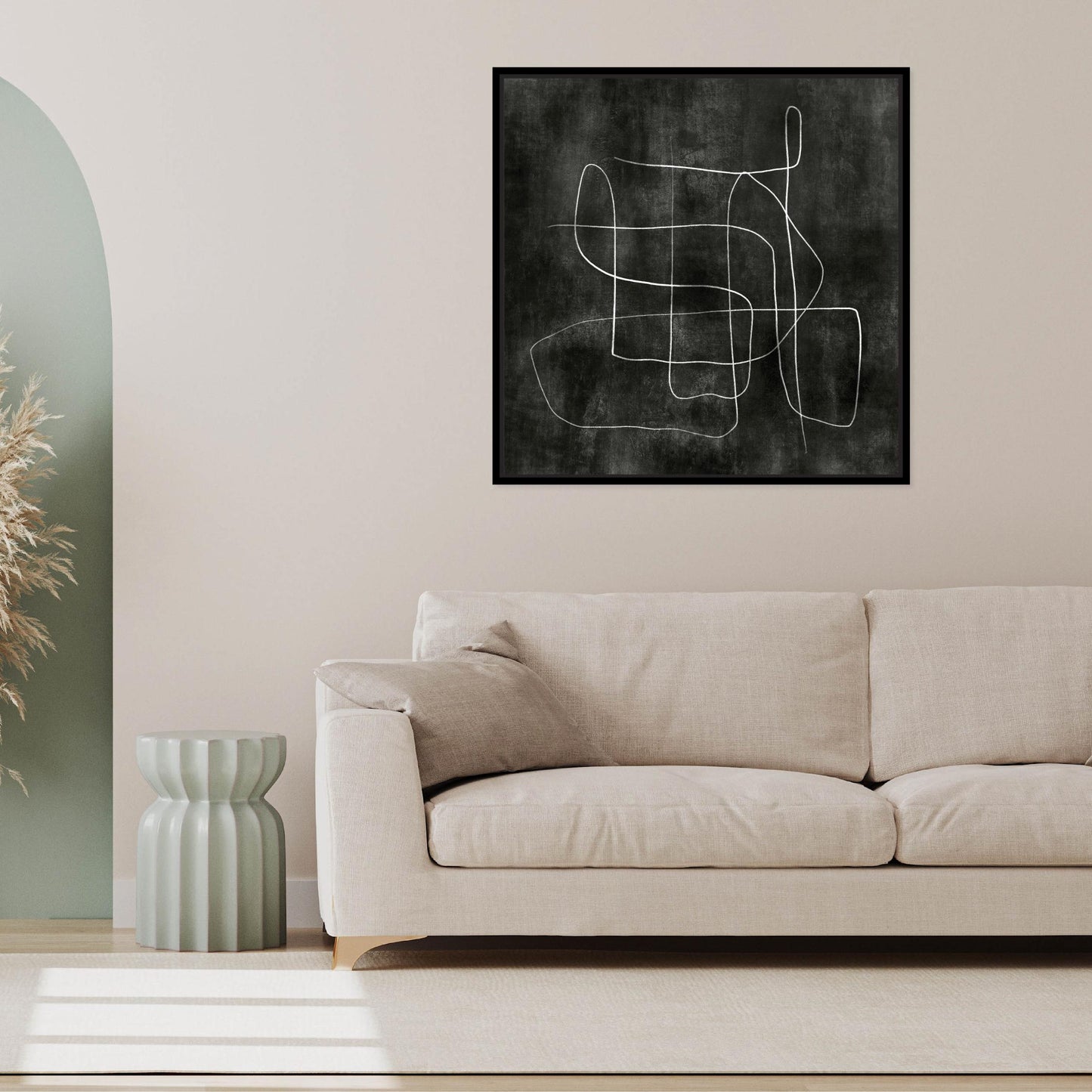 Sonata Square Framed Printed Canvas