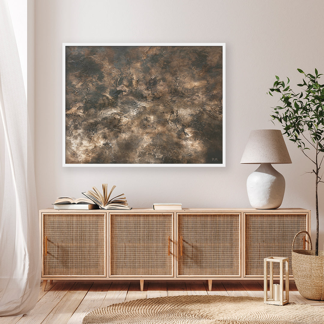 Fossil Landscape Framed Printed Canvas