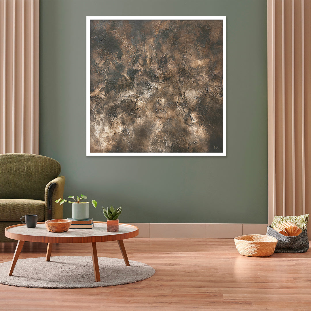 Fossil Square Framed Printed Canvas