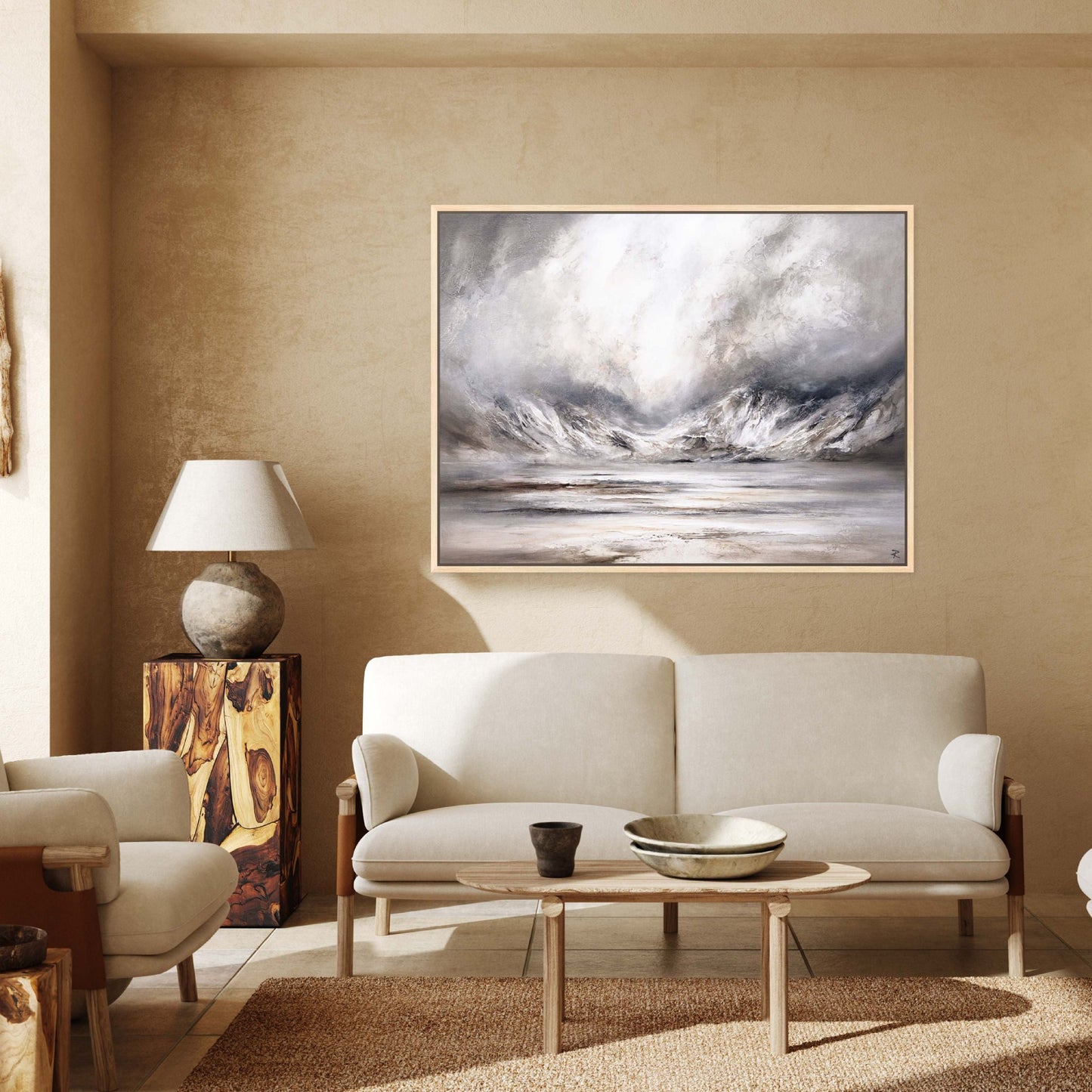 Fjords Landscape Framed Printed Canvas