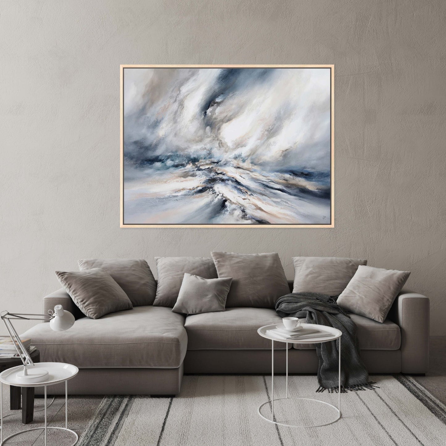 Oceanic Landscape Framed Printed Canvas