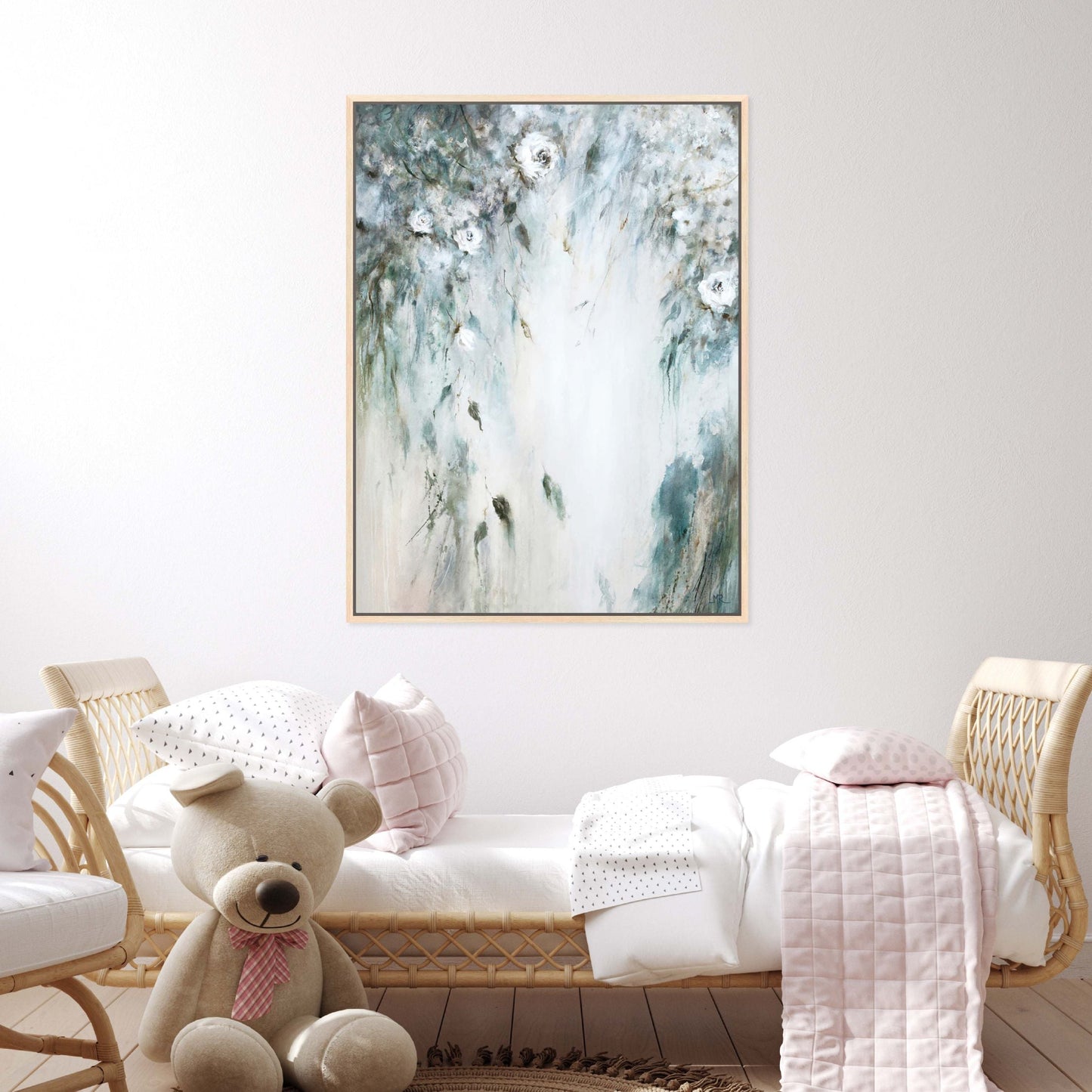 Cascade I Portrait Framed Printed Canvas