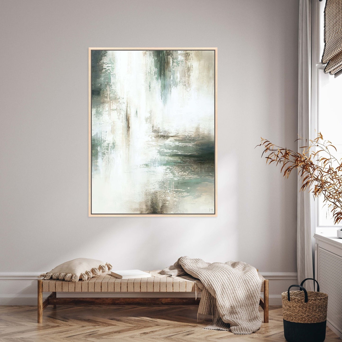 Verde II Portrait Framed Printed Canvas