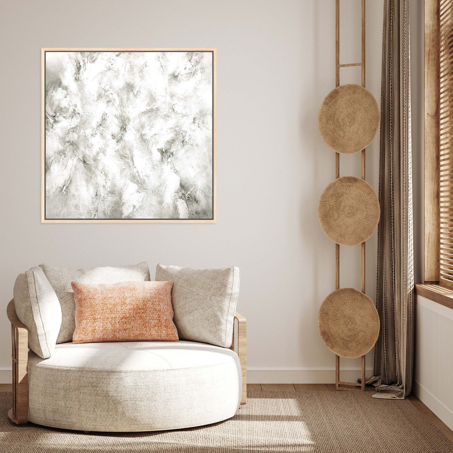 Fracture Square Framed Printed Canvas