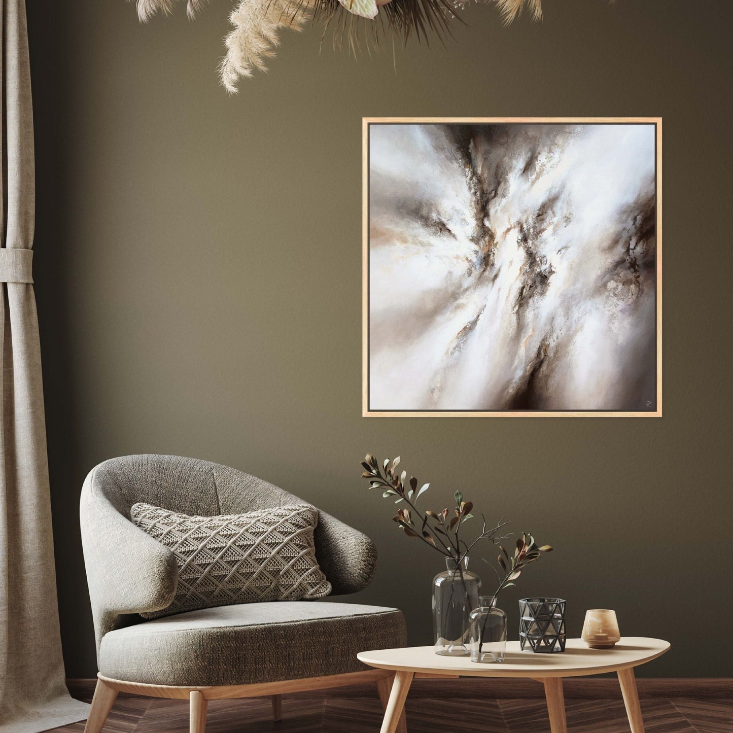 Fusion II Square Framed Printed Canvas