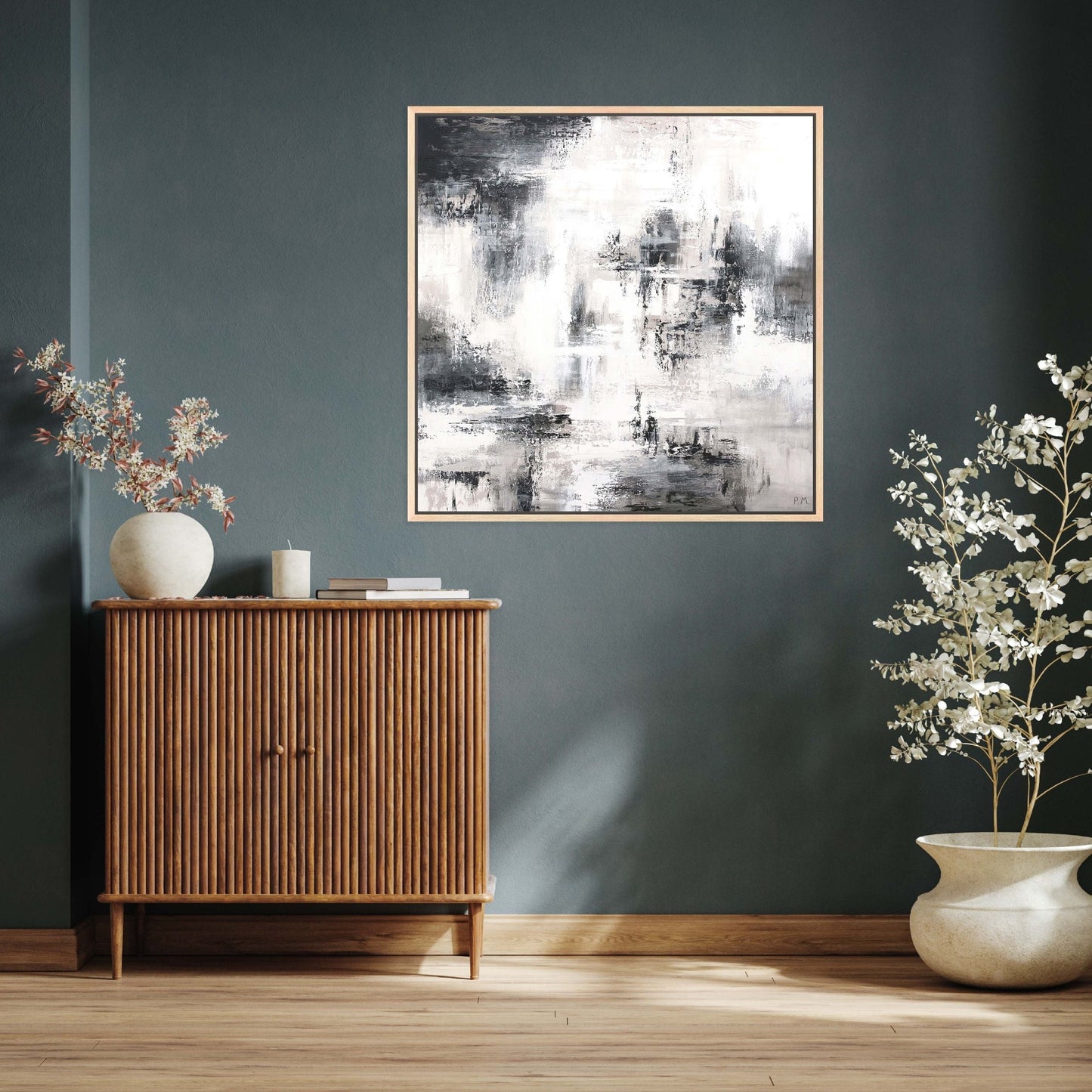 Libra Square Framed Printed Canvas