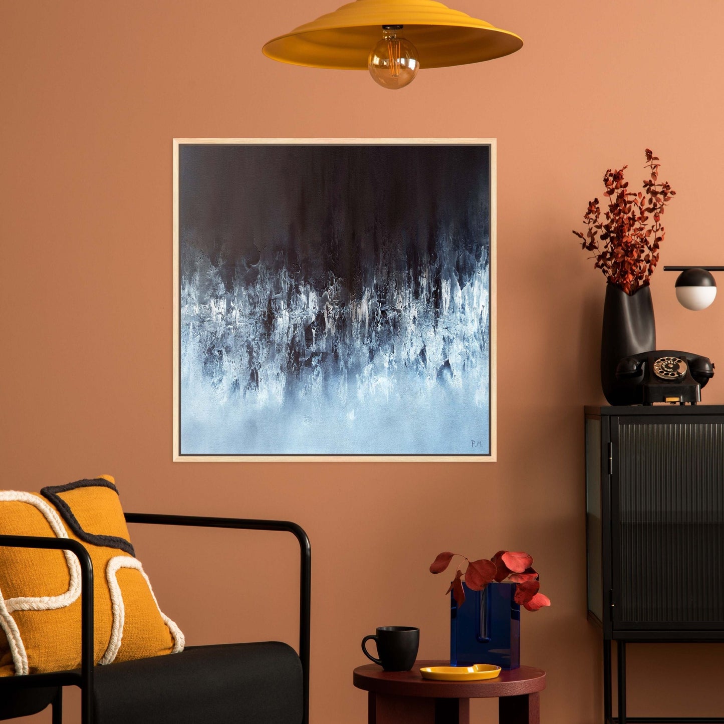 Pisces Square Framed Printed Canvas