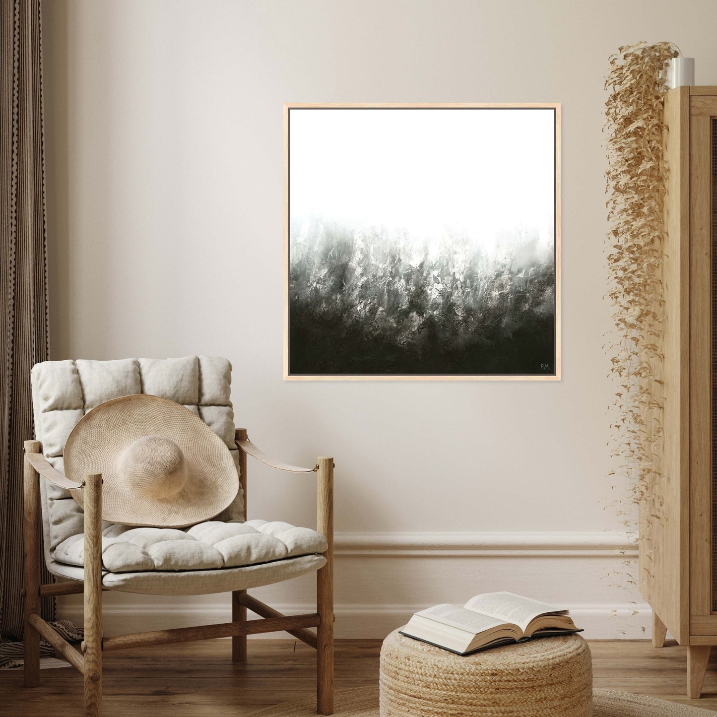 Transition Square Framed Printed Canvas