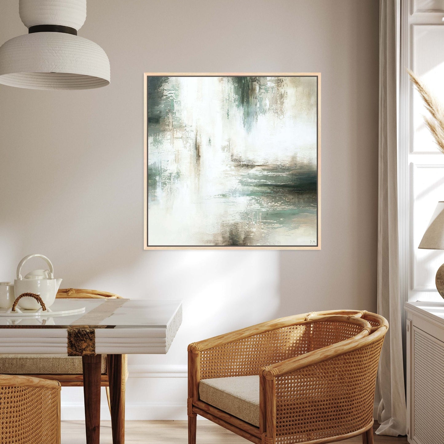 Verde II Square Framed Printed Canvas