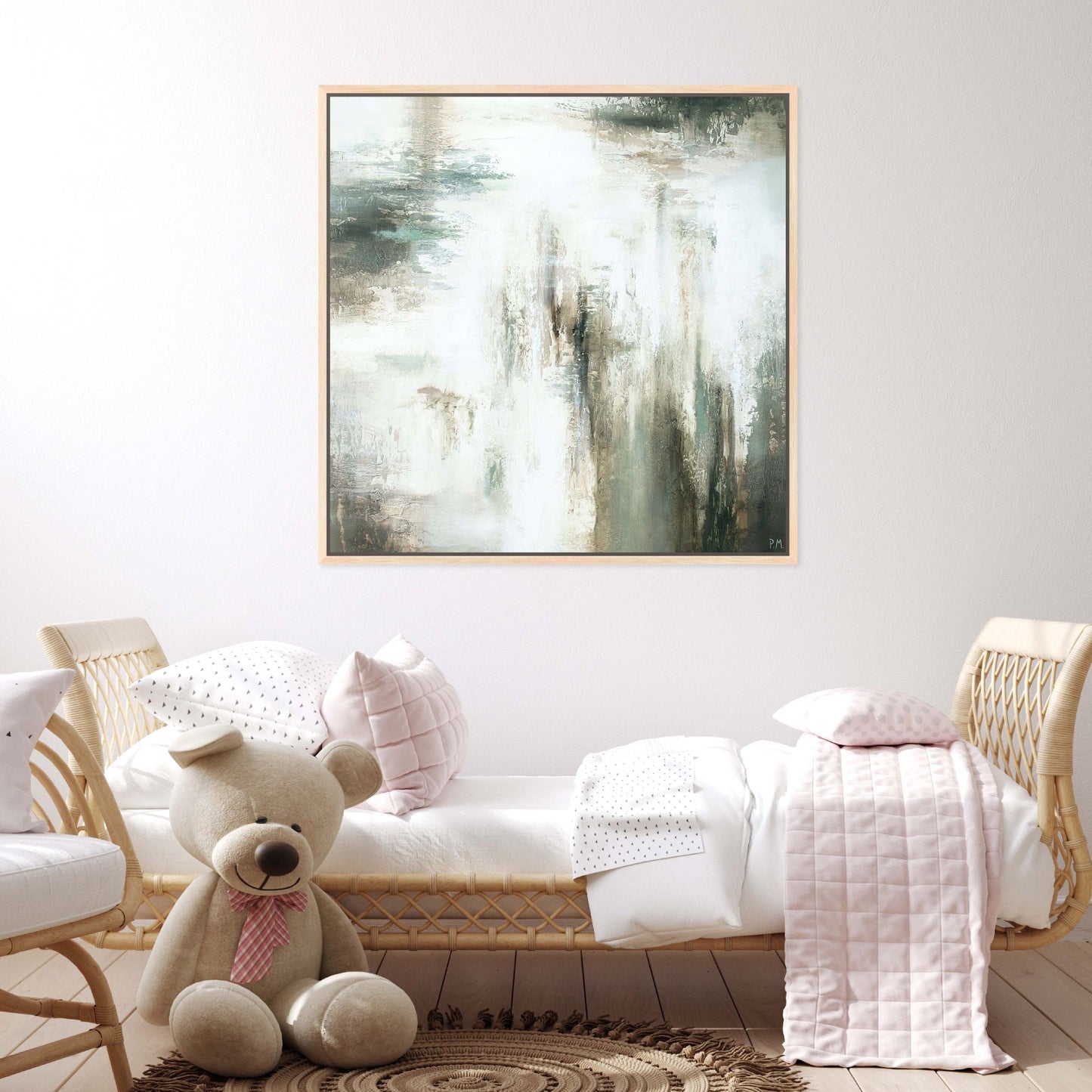 Verde I Square Framed Printed Canvas