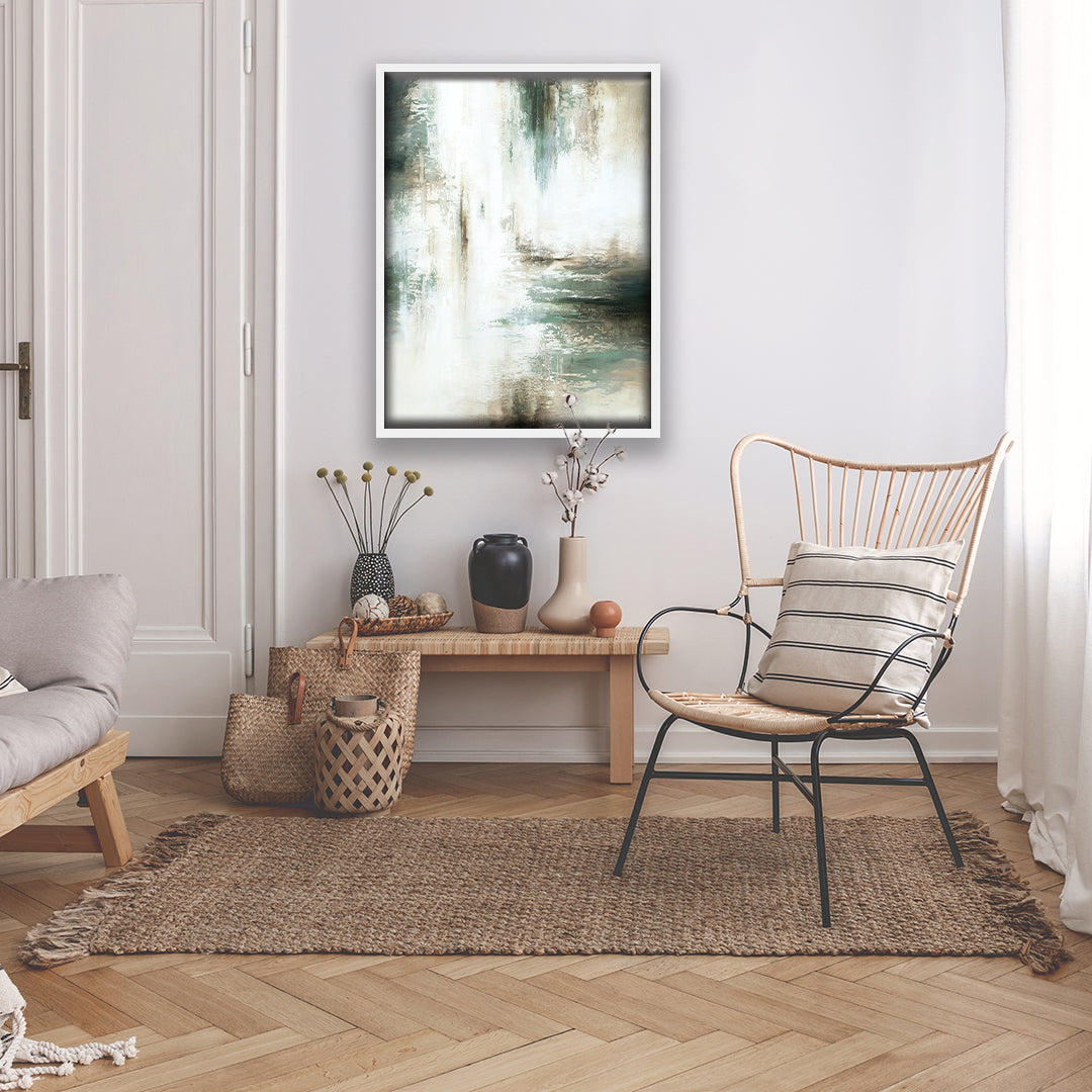 Verde II Portrait Framed Printed Canvas