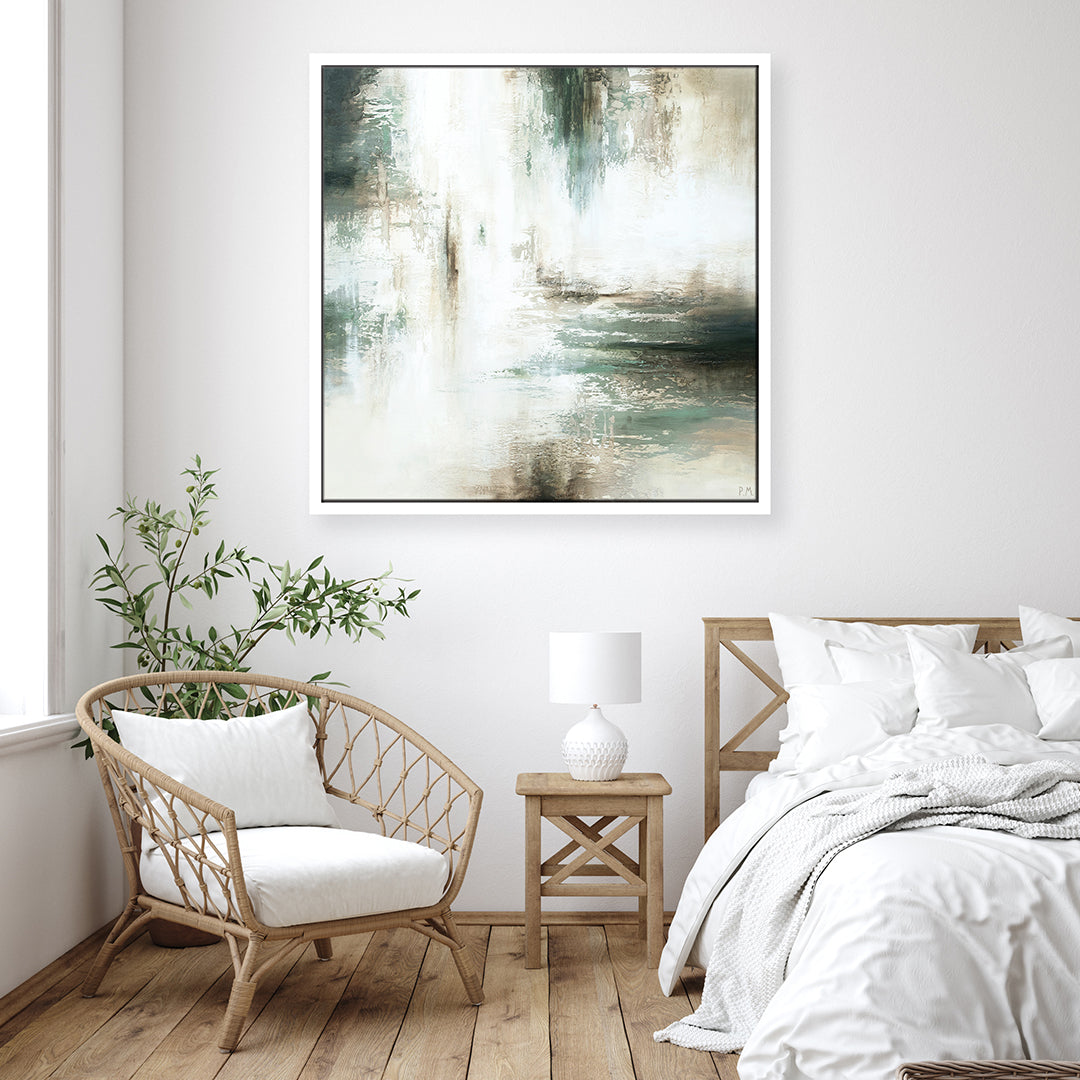 Verde II Square Framed Printed Canvas