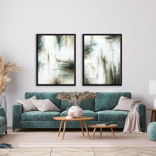 Verde Portrait Framed Canvas Set of 2