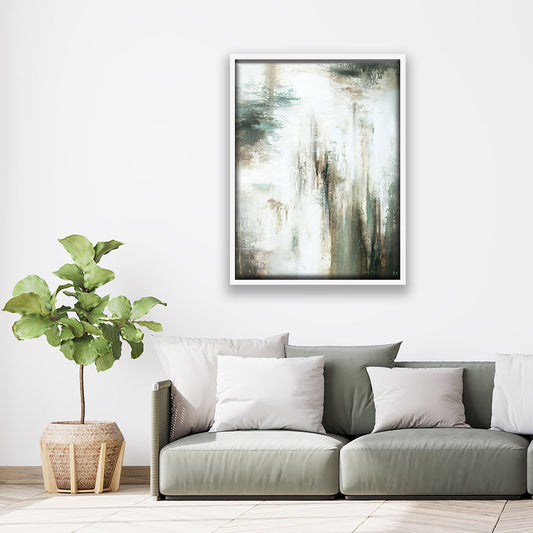 Verde I Portrait Framed Printed Canvas