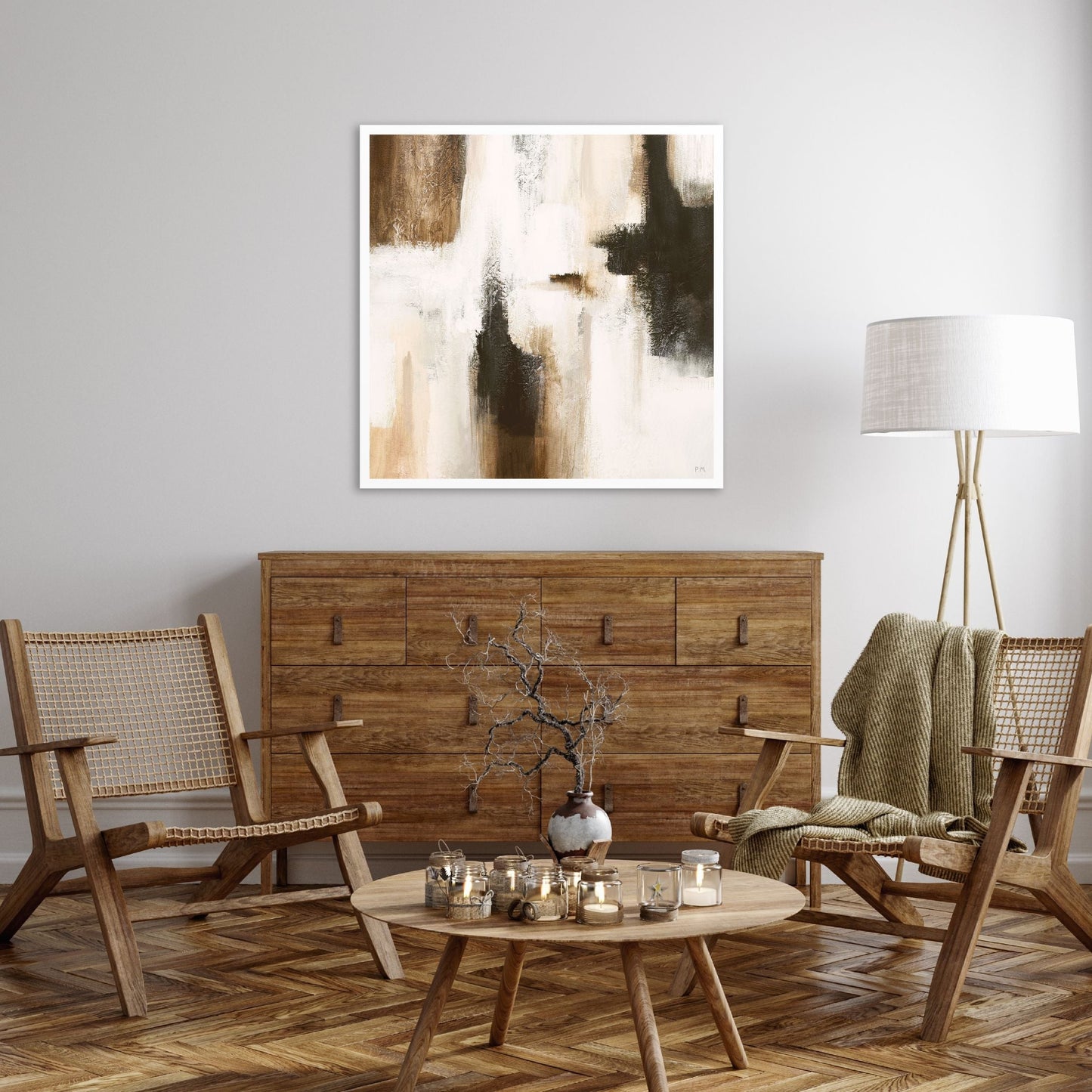 Casa I Square Framed Printed Canvas