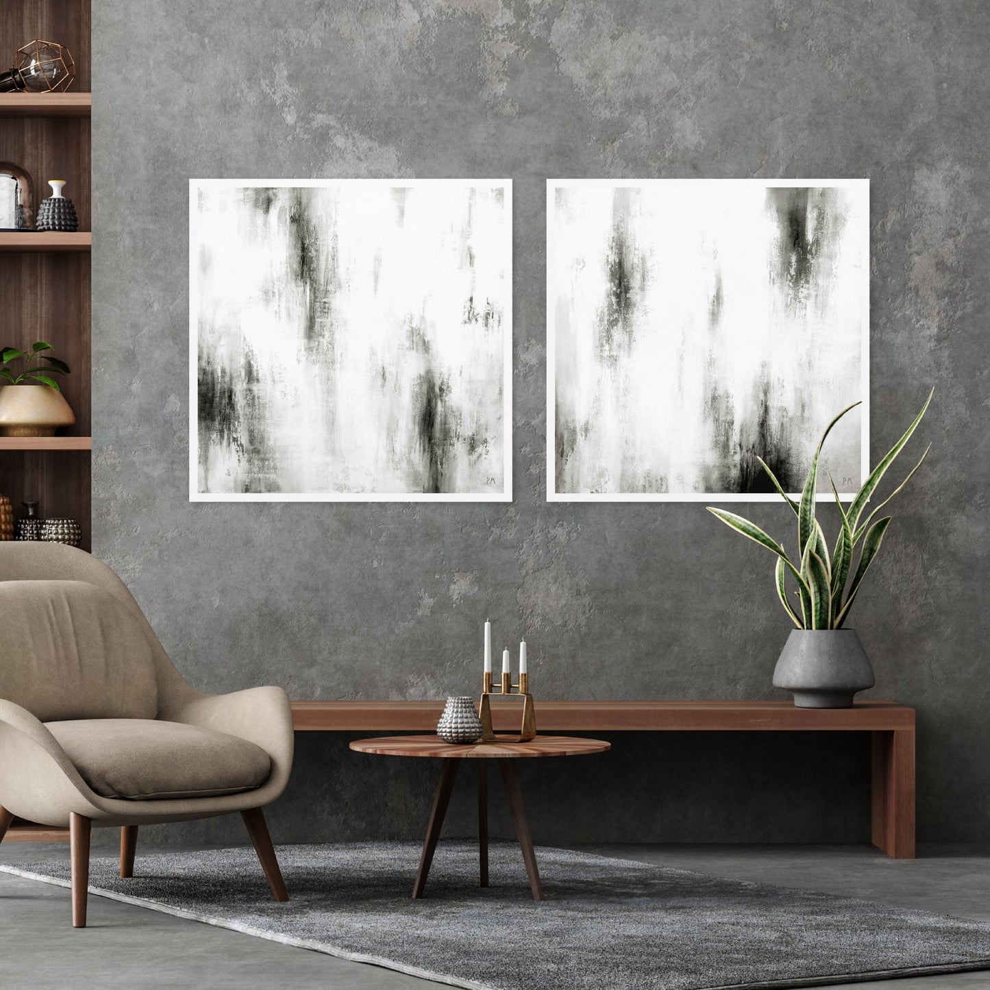 Manhattan I Square Framed Printed Canvas