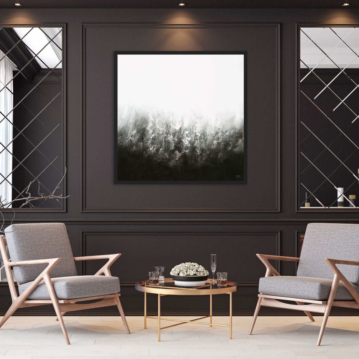 Transition Square Framed Printed Canvas