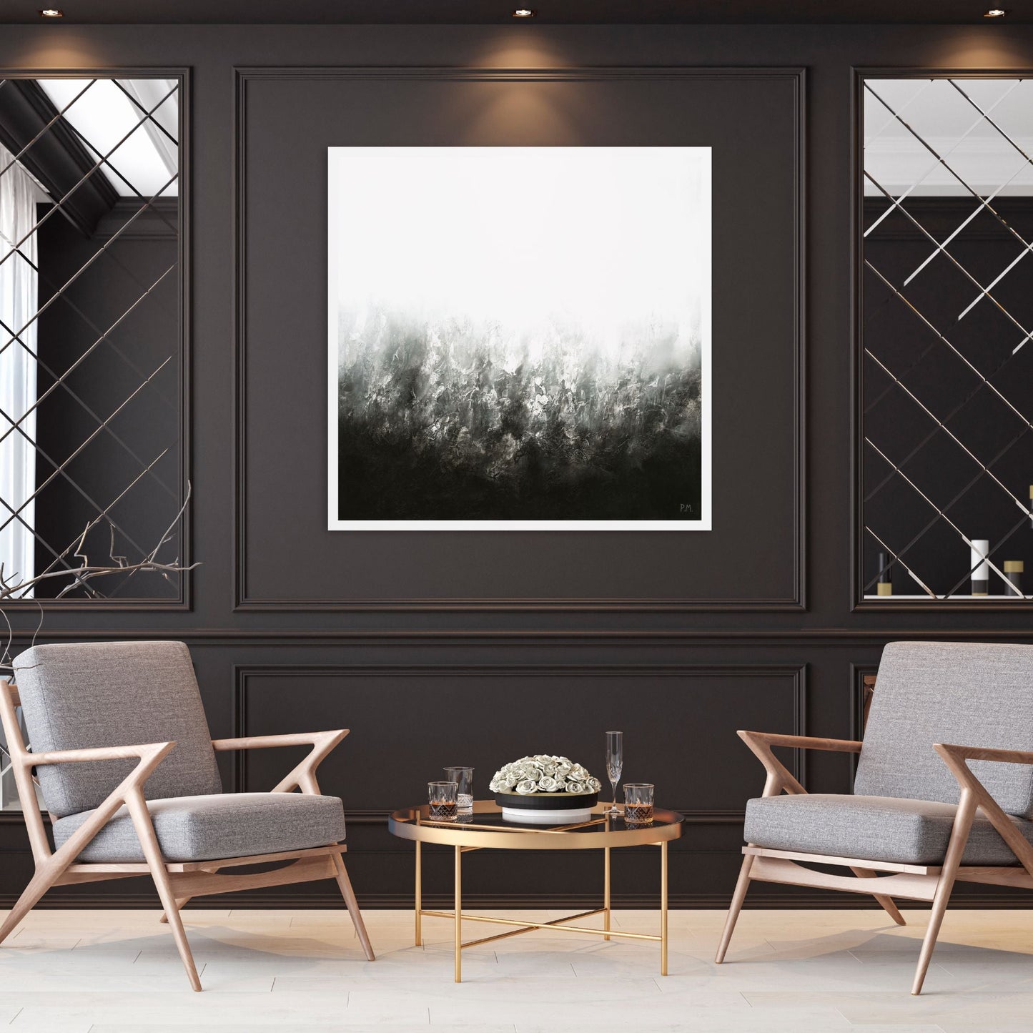 Transition Square Framed Printed Canvas