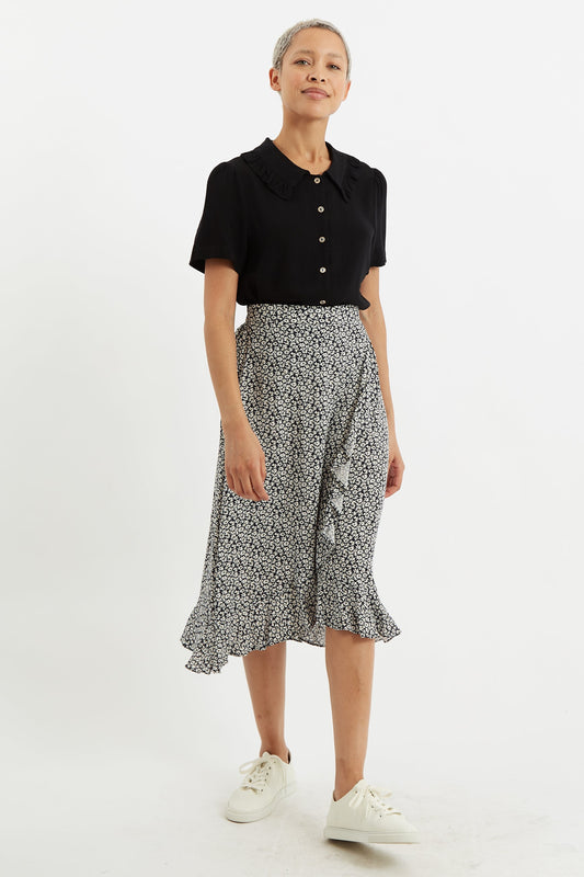 Louche Mara Dazzler Print Frill Midi Skirt