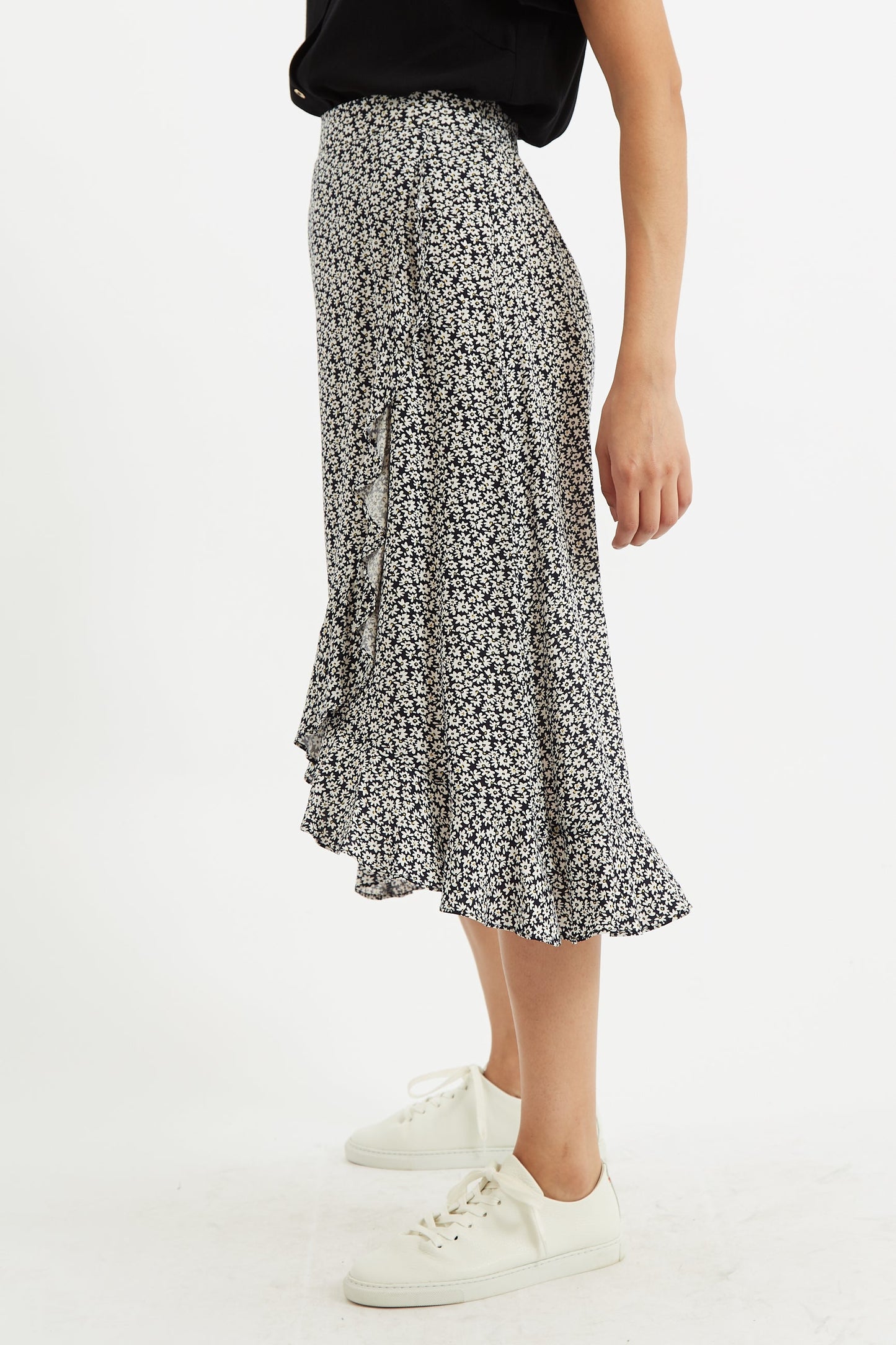 Louche Mara Dazzler Print Frill Midi Skirt