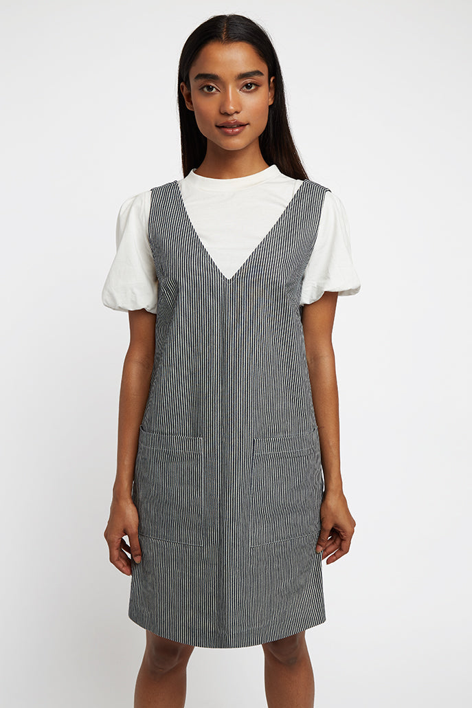 Louche Max Ticking Stripe Mini Dress