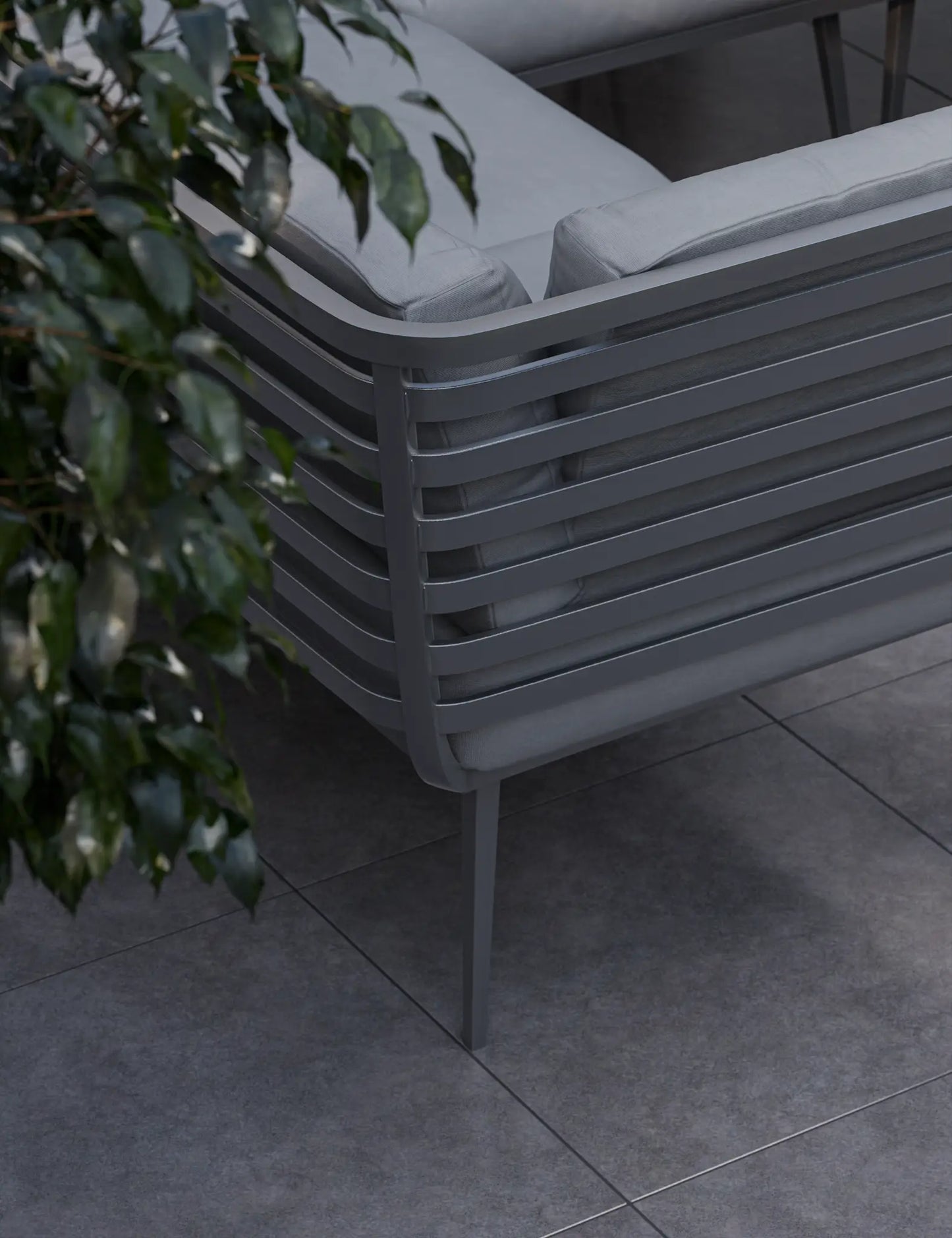 Mayfair Corner Lounging Set with Fire Pit Table and 1 Bench