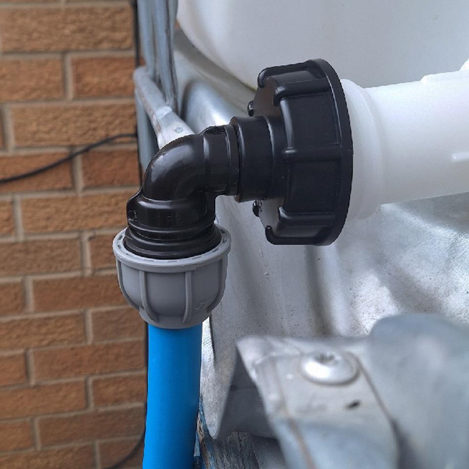 IBC Extender with 2” S60X6 Cap and 20mm MDPE Elbow