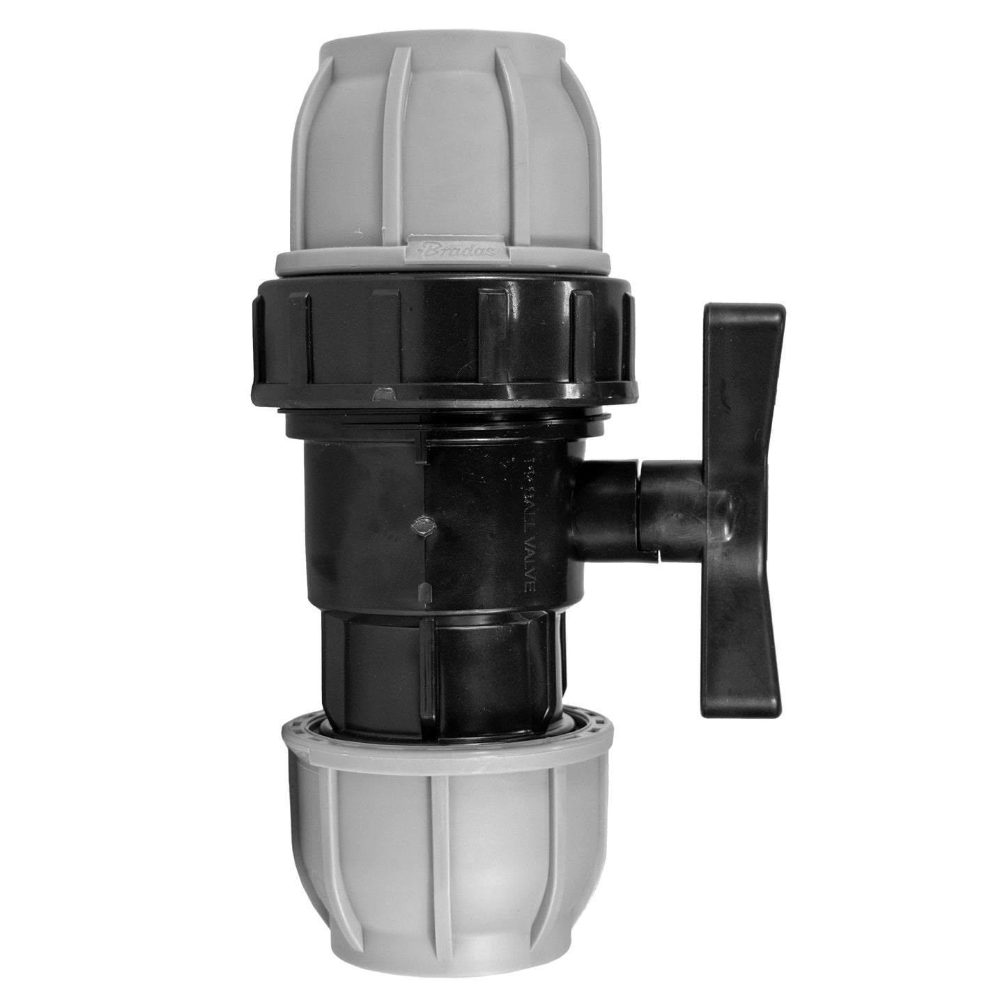 Wall Flange Kit 32mm MDPE + 32mm MDPE Valve + 19mm Brass Barb