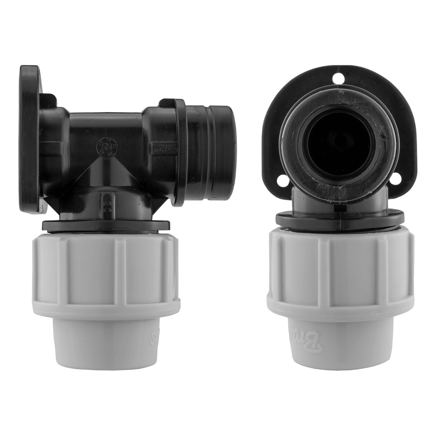Wall Flange Kit 32mm MDPE - Brass Garden Tap Snap-On Male