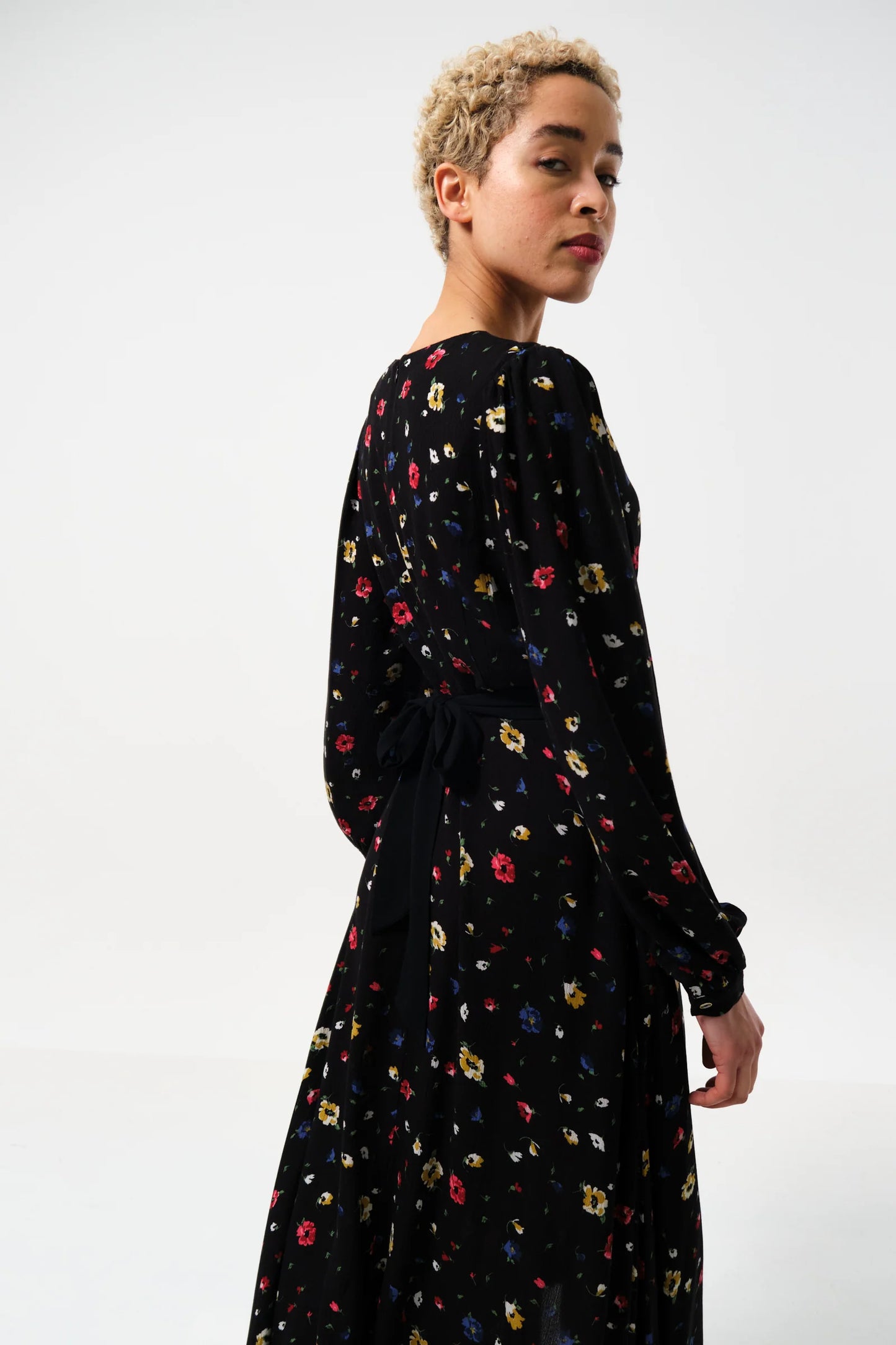 Melany Pick A Mix Print V-Neck Midi Dress