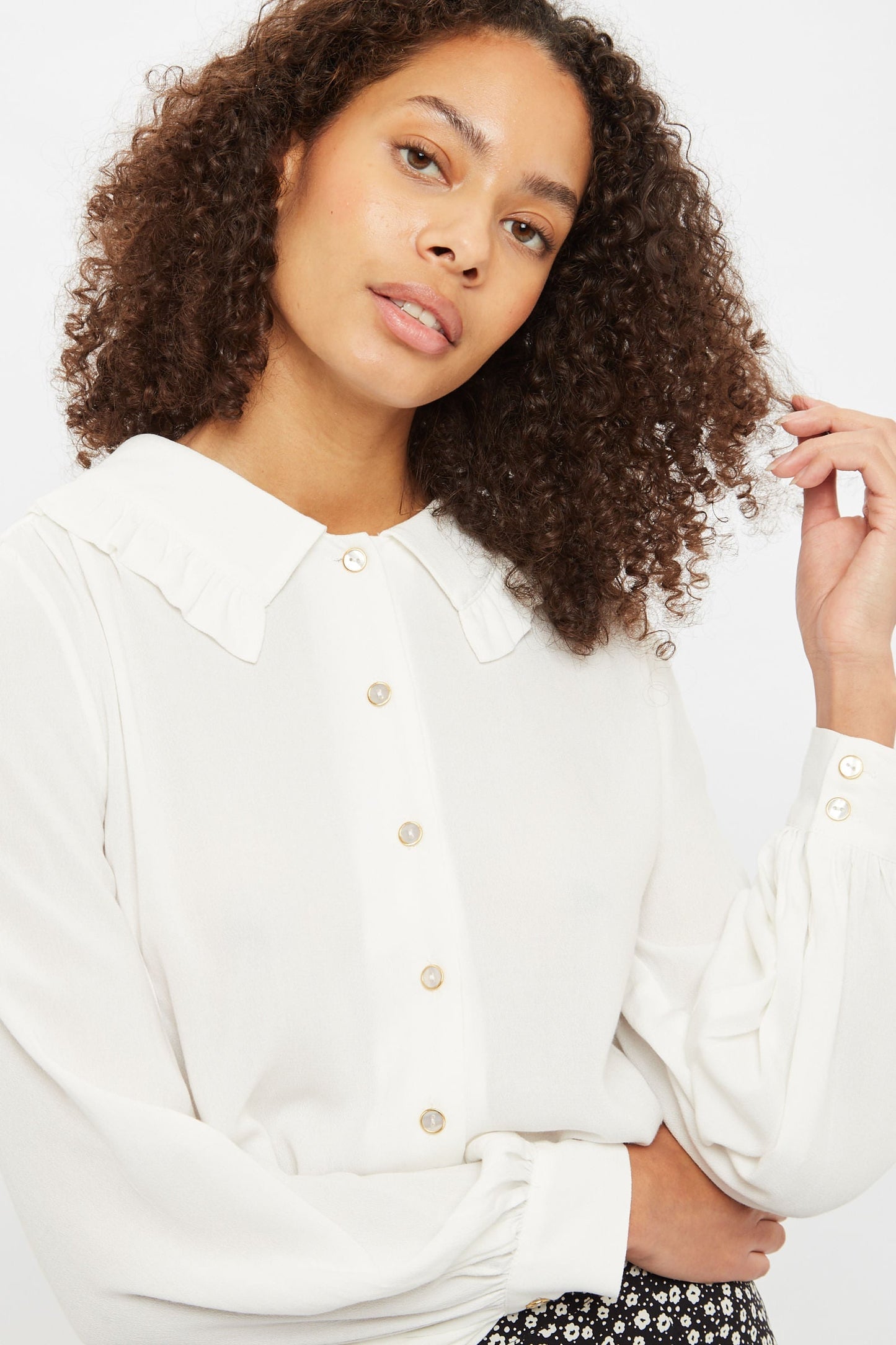 Louche Mercer Long Sleeve Frill Collar Blouse