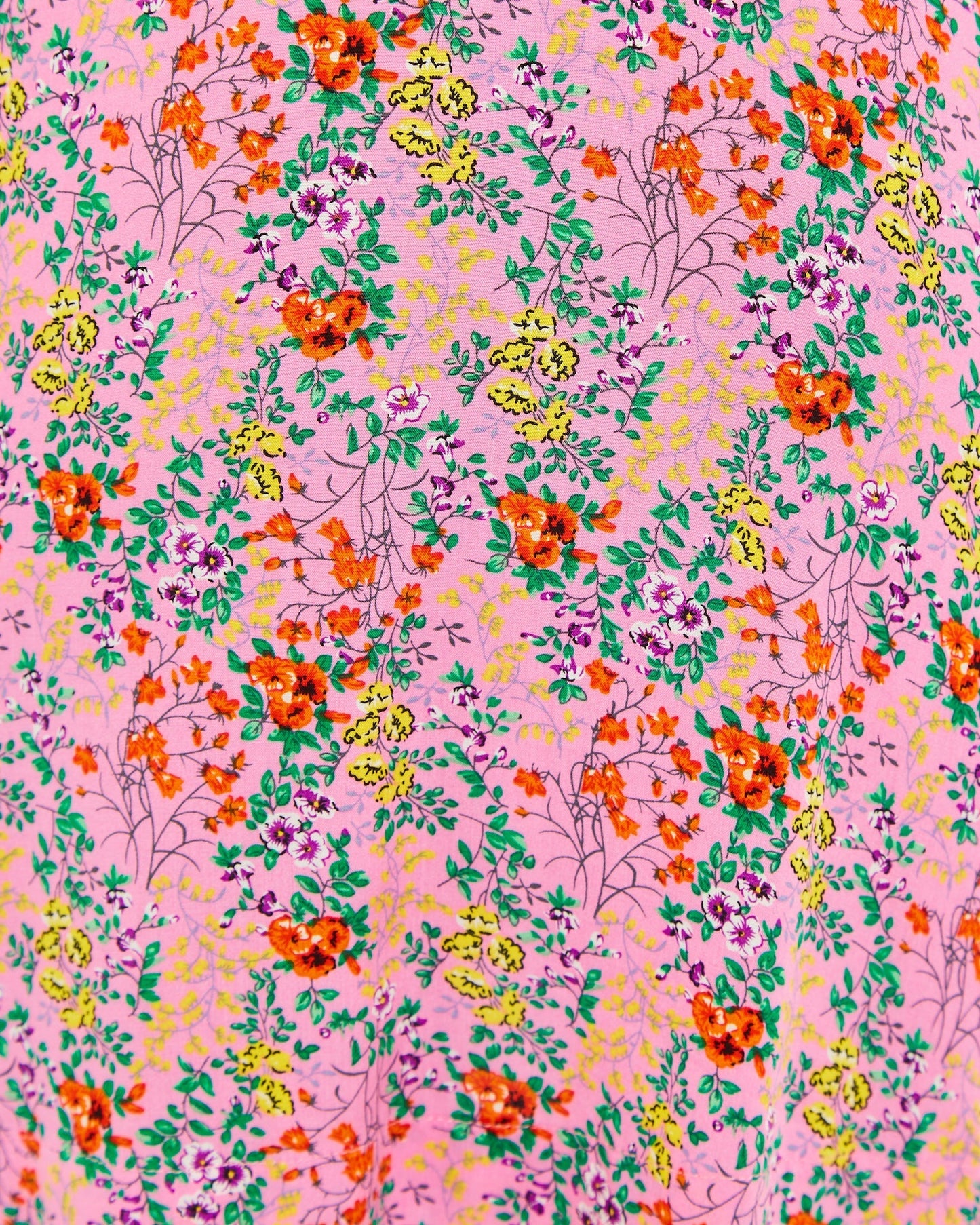 Louche Merle Flower Show Print V Neck Short Sleeve Tea Dress Pink