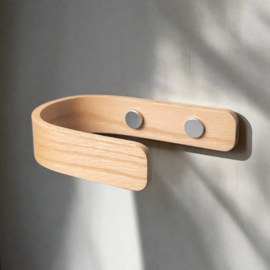 Designer Oak Curtain Holdbacks | Chrome | Pack of 2