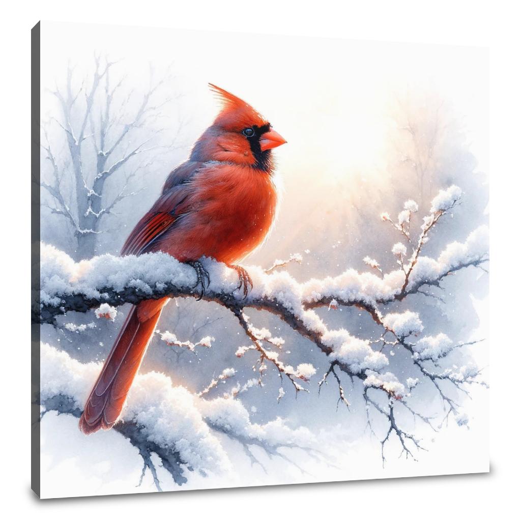 Cardinal's Winter Morning Canvas