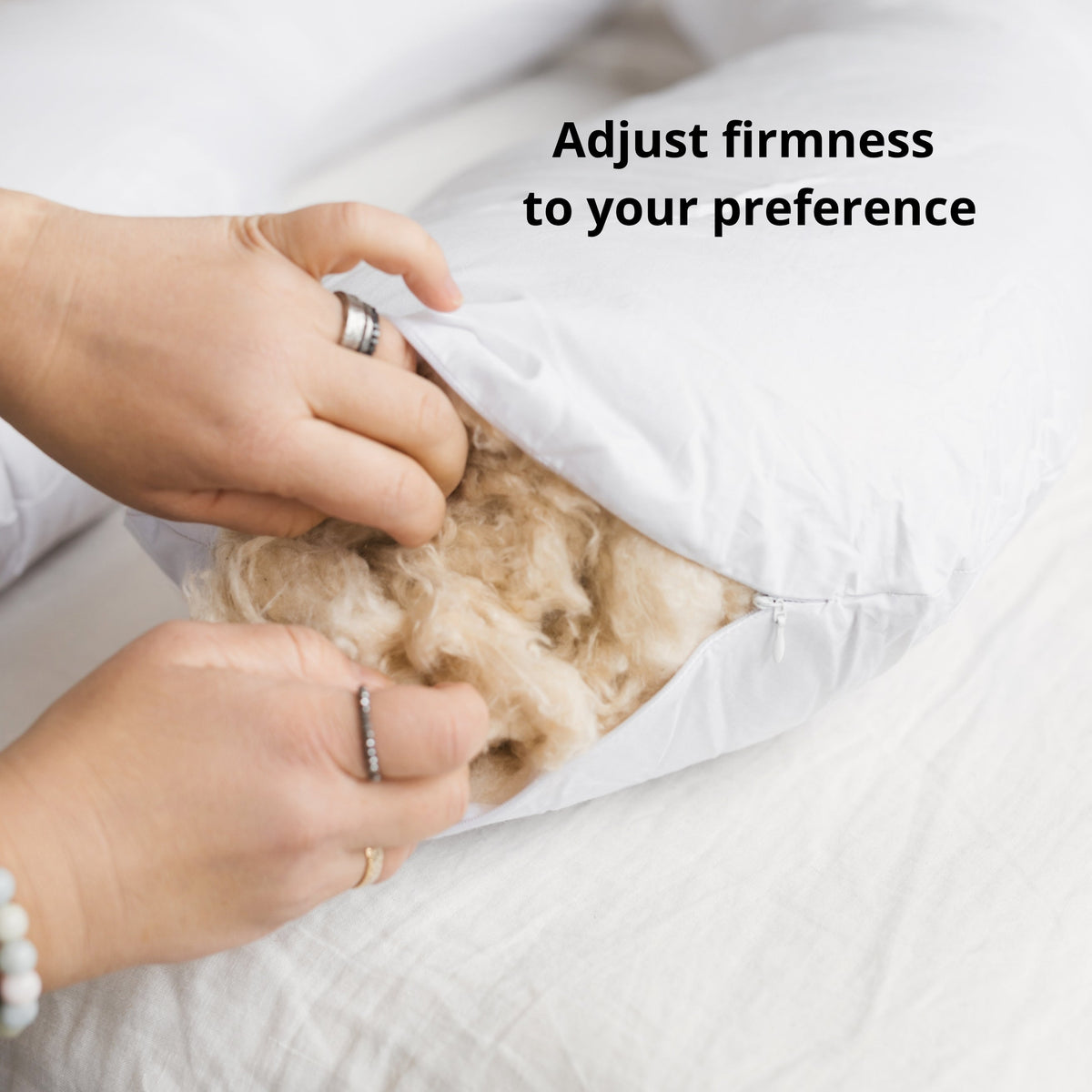 MINICAMP C-Shape Pillow with Organic Milk White Cover | Kapok & Latex Blend or PES Filling