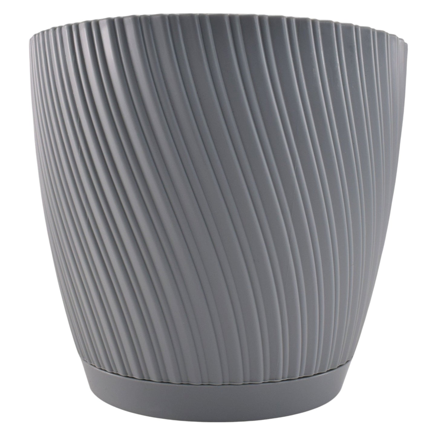 Mika Pot with Saucer 190mm Platinum