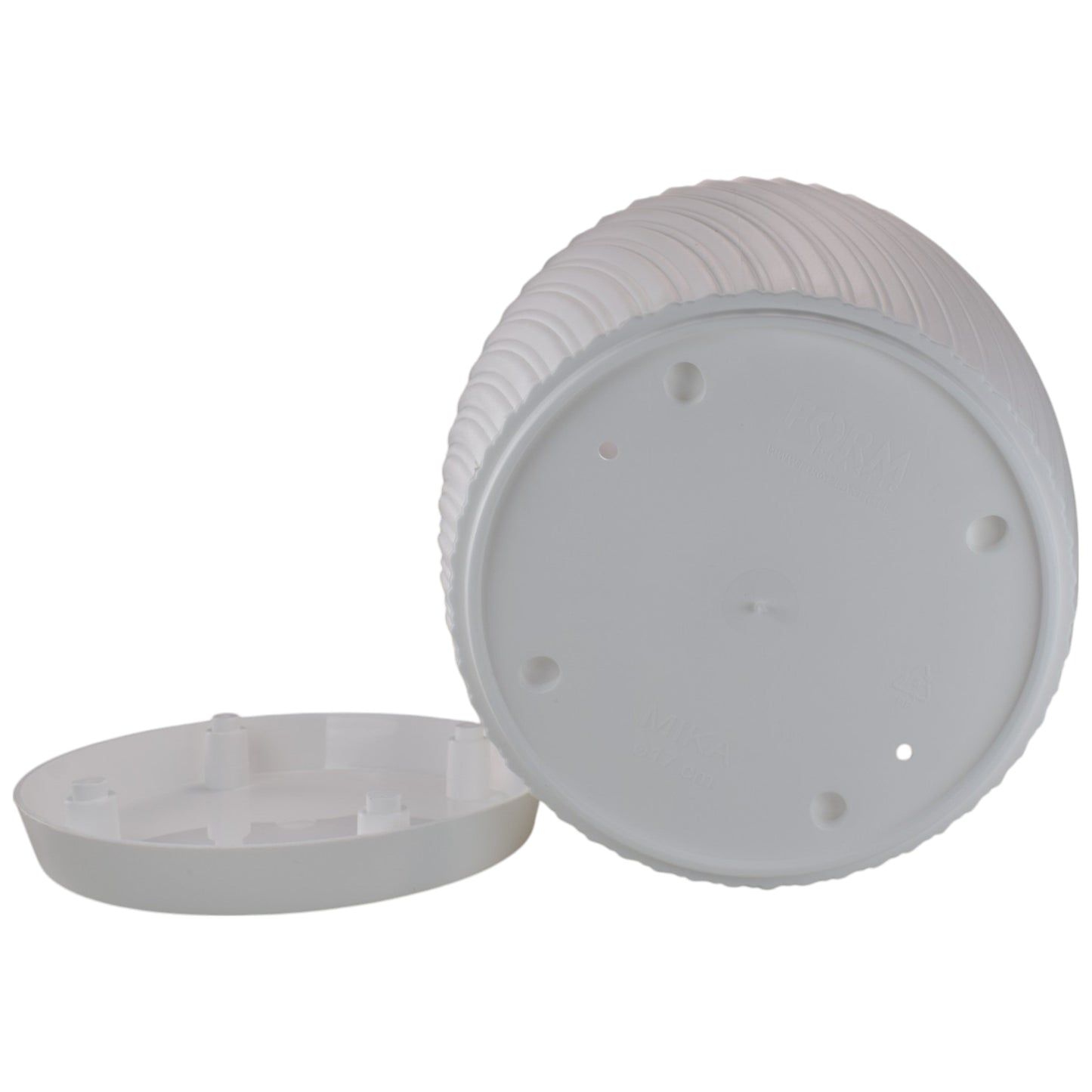 Mika Pot with Saucer 150mm White