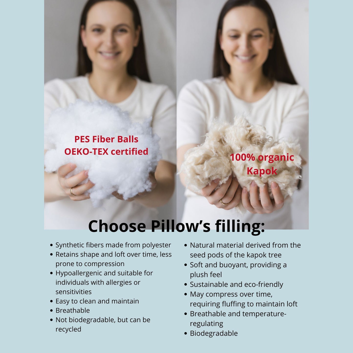 MINICAMP U-Shaped Pregnancy Pillow with Organic Cover in Grey | Kapok or PES Filling