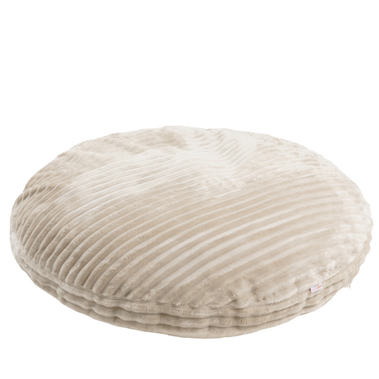 MINICAMP large kids floor cushion with a soft minky corduroy-style fabric in ecru