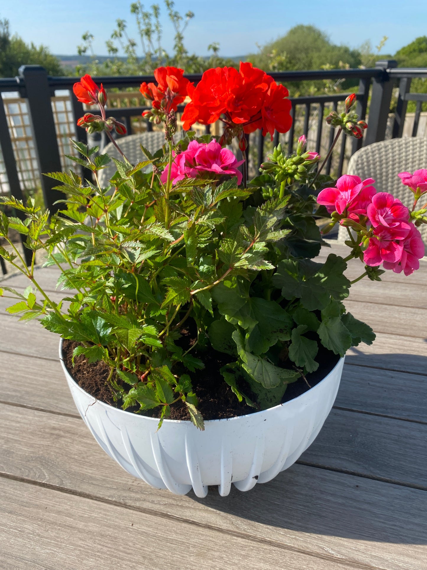 Mira Bowl Pot, Insert and Hole with Plug 300mm White